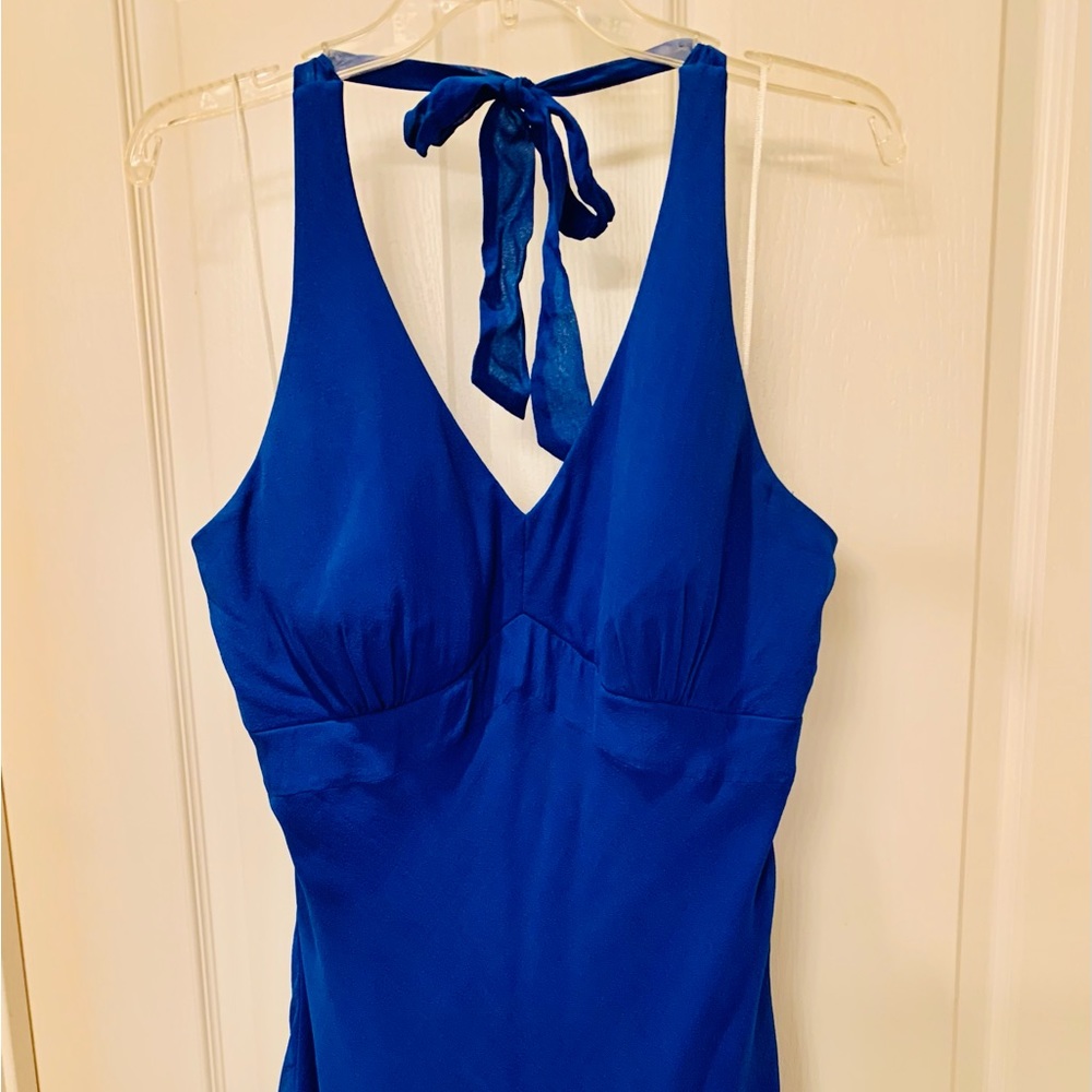 Vivid blue cocktail dress.